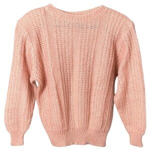 VTG Jebb Levy Sweater - Pink Knit Wool Blend Crewneck - M